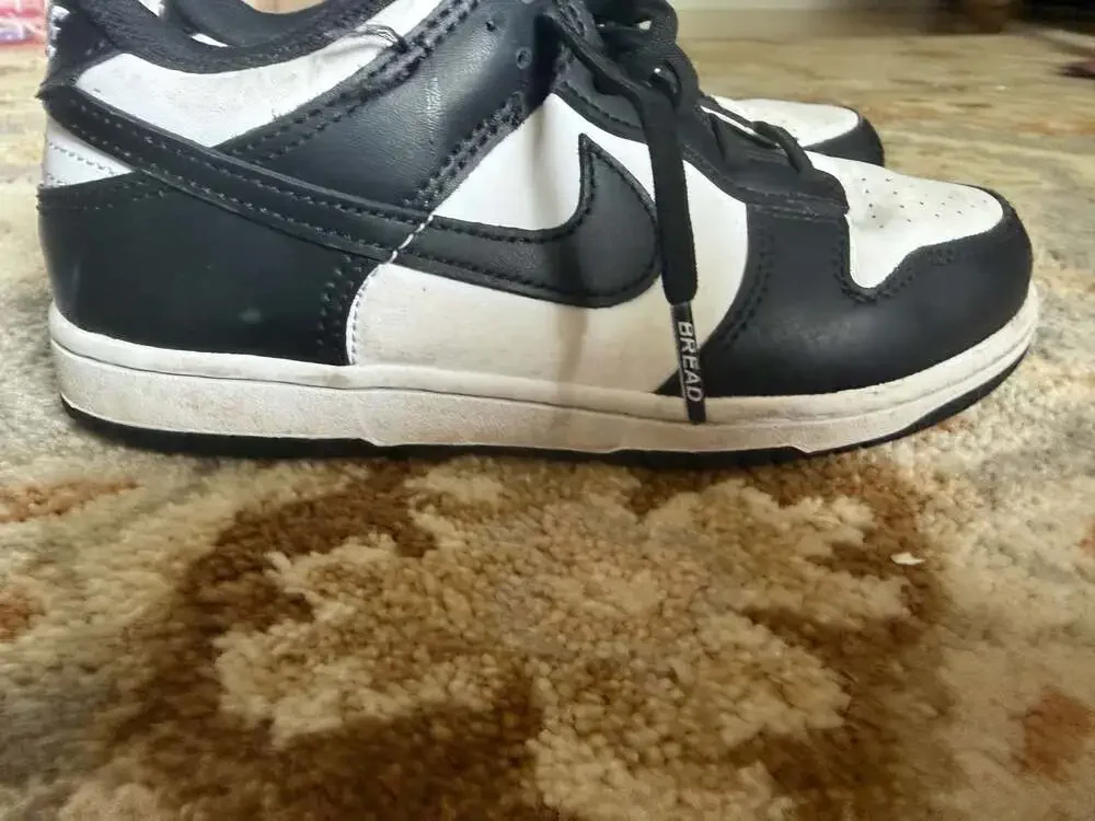 Nike Dunk Low Retro Panda Black White PS Sneakers Size 2.5Y